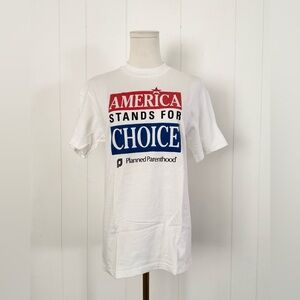 Vintage 1990s Hanes Planned Parenthood America Stands For Choice T-Shirt Small
